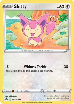Skitty 210 - Reverse Holofoil SWSH08 Fusion Strike - Common