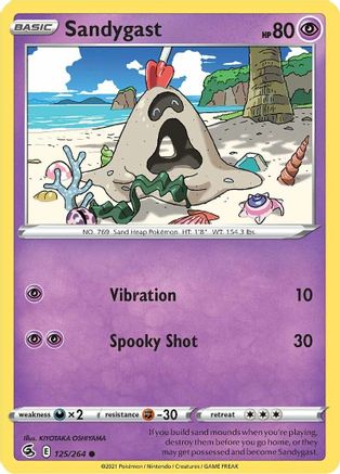 Sandygast 125 - Reverse Holofoil SWSH08 Fusion Strike - Common