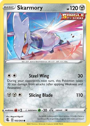 Skarmory 182 - Reverse Holofoil SWSH08 Fusion Strike - Common