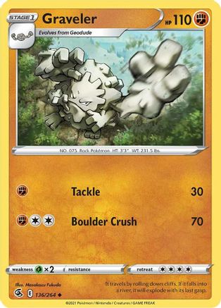 Graveler 136 SWSH08 Fusion Strike - Uncommon
