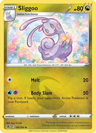 Sliggoo 196 - Reverse Holofoil SWSH08 Fusion Strike - Uncommon