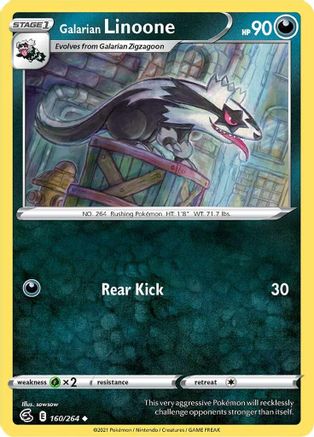 Galarian Linoone 160 SWSH08 Fusion Strike - Uncommon
