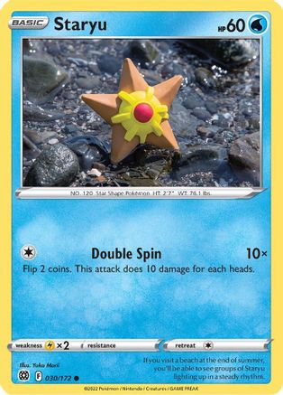 Staryu 030 - Reverse Holofoil SWSH09 Brilliant Stars - Common