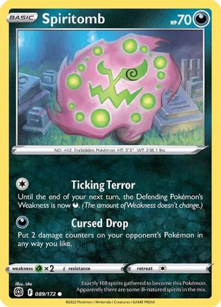 Spiritomb 089 - Reverse Holofoil SWSH09 Brilliant Stars - Common