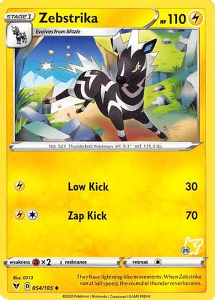 Zebstrika - 054/185 (#25 Pikachu Stamped)/185 Battle Academy 2022 - Promo