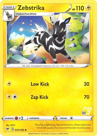 Zebstrika - 054/185 (#56 Pikachu Stamped)/185 Battle Academy 2022 - Promo