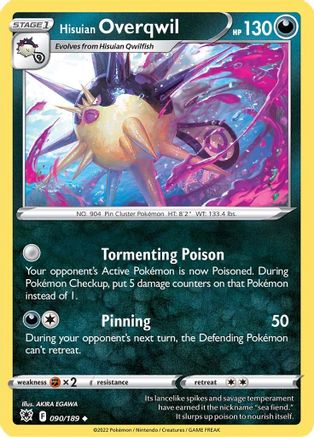 Hisuian Overqwil (90) 090 - Reverse Holofoil SWSH10 Astral Radiance - Uncommon