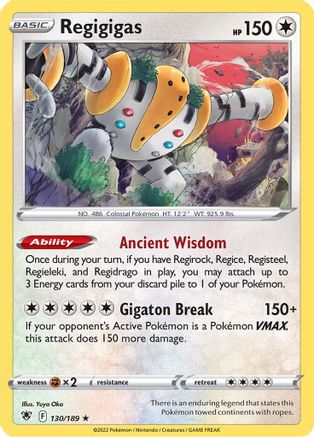 Regigigas 130 - Reverse Holofoil SWSH10 Astral Radiance - Holo Rare