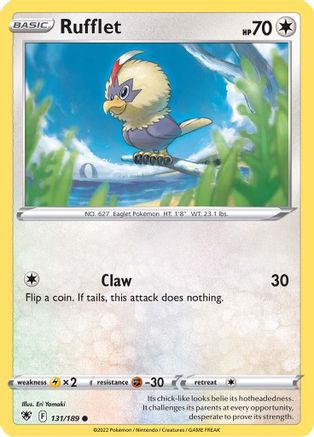 Rufflet 131 - Reverse Holofoil SWSH10 Astral Radiance - Common
