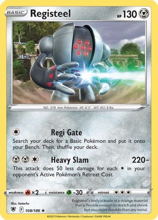 Registeel 108 - Reverse Holofoil SWSH10 Astral Radiance - Rare
