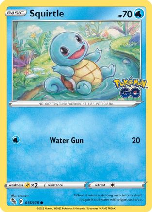 Squirtle 015 - Reverse Holofoil Pokemon GO - Common
