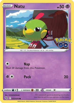 Natu 032 - Reverse Holofoil Pokemon GO - Common