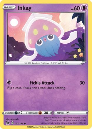 Inkay (077) 077 - Reverse Holofoil SWSH11 Lost Origin - Common