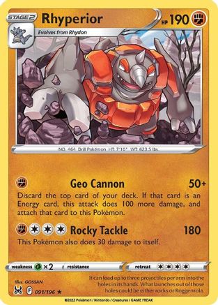 Rhyperior 091 SWSH11 Lost Origin - Rare