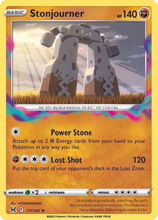 Stonjourner 111 - Reverse Holofoil SWSH11 Lost Origin - Rare
