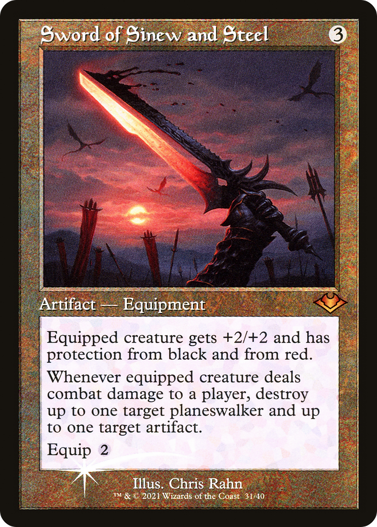 Sword of Sinew and Steel (MH1-031) - Modern Horizons 1 Timeshifts Etched Foil