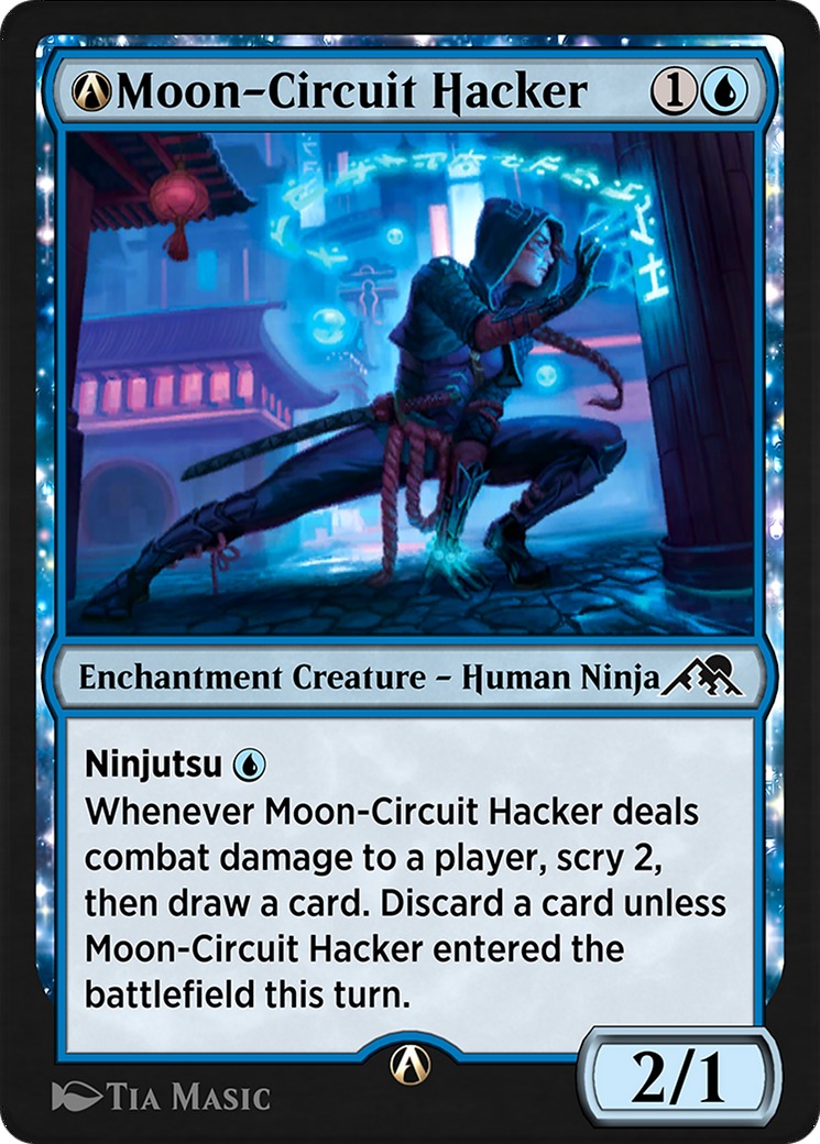 A-Moon-Circuit Hacker (NEO-A-67) - Kamigawa: Neon Dynasty: (enchantment)