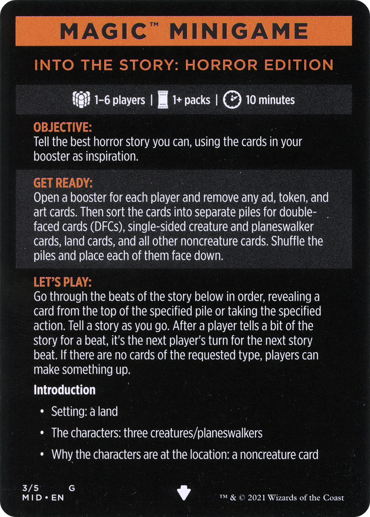 Into the Story: Horror Edition // Into the Story (cont'd) (MMID-003) - Innistrad: Midnight Hunt Minigames