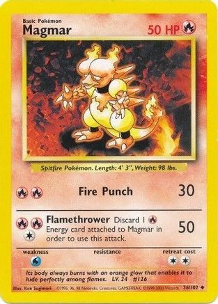 Magmar 036 Base Set - Uncommon