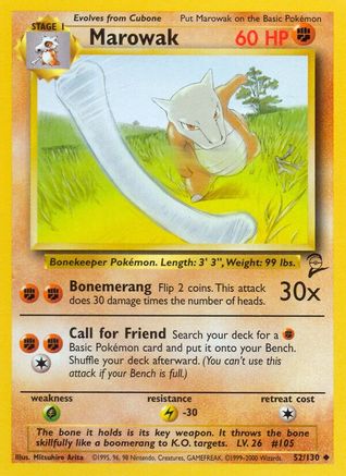 Marowak 052 Base Set 2 - Uncommon