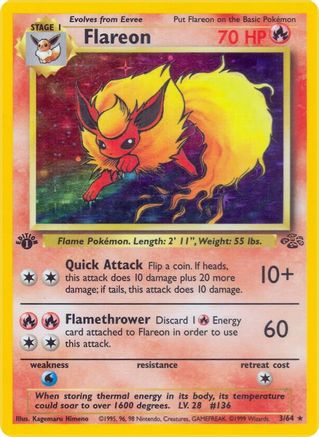 Flareon (3) 003 - Unlimited Holofoil Jungle - Holo Rare