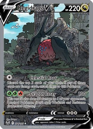 Regidrago V (Alternate Full Art) 184 - Holofoil SWSH12 Silver Tempest - Ultra Rare