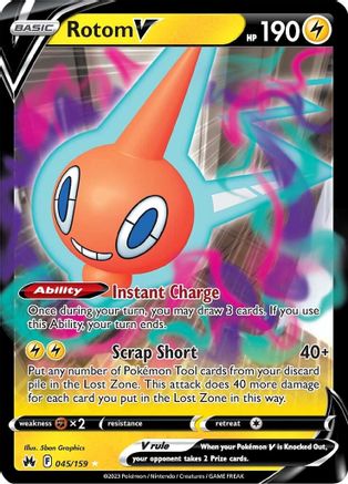 Rotom V 045 - Holofoil Crown Zenith - Ultra Rare