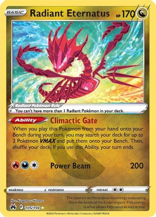 Radiant Eternatus 105 - Holofoil Crown Zenith - Radiant Rare