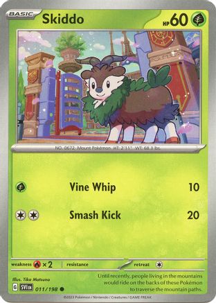 Skiddo 011/198 - Reverse Holofoil SV01 Scarlet & Violet Base Set - Common