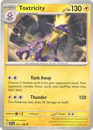 Toxtricity 072 - Reverse Holofoil SV01 Scarlet & Violet Base Set - Uncommon