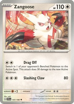 Zangoose 147/198 - Reverse Holofoil SV01 Scarlet & Violet Base Set - Uncommon