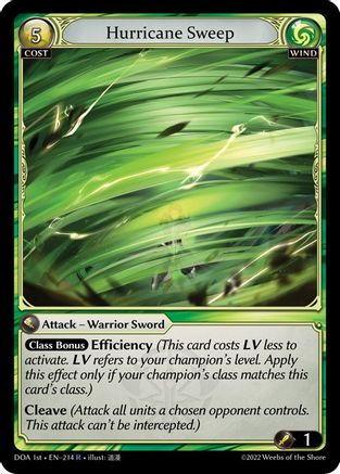 Hurricane Sweep (214) - Dawn of Ashes 1st Edition