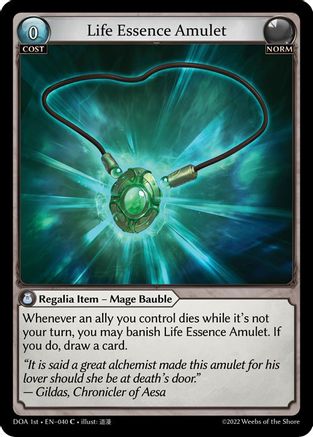 Life Essence Amulet (040) - Dawn of Ashes 1st Edition Foil