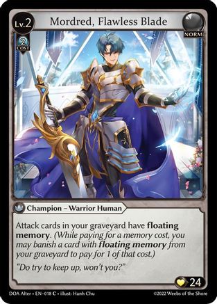 Mordred, Flawless Blade (018) - Dawn of Ashes Alter Edition