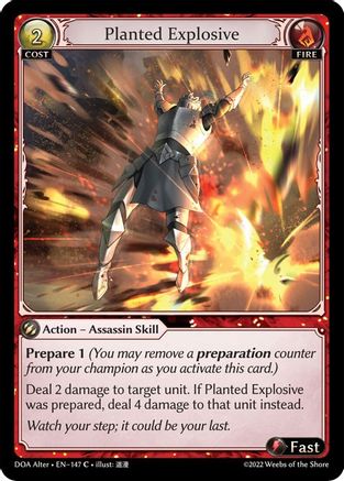 Planted Explosive (147) - Dawn of Ashes Alter Edition Foil