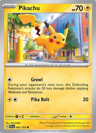 Pikachu 062 - Reverse Holofoil SV02 Paldea Evolved - Common