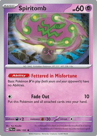 Spiritomb 089 - Holofoil SV02 Paldea Evolved - Rare