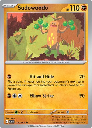 Sudowoodo 109 - Reverse Holofoil SV02 Paldea Evolved - Uncommon