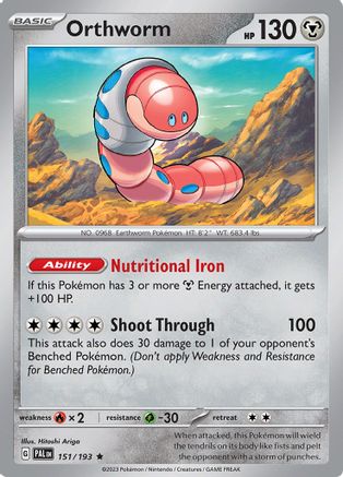 Orthworm 151 - Holofoil SV02 Paldea Evolved - Rare