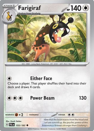 Farigiraf 155 - Reverse Holofoil SV02 Paldea Evolved - Uncommon