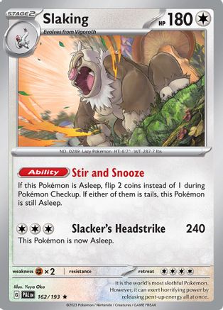 Slaking 162 - Reverse Holofoil SV02 Paldea Evolved - Rare