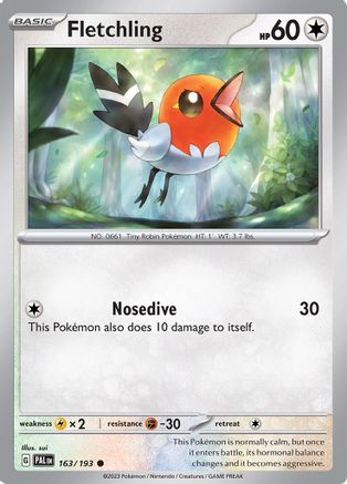 Fletchling 163 - Reverse Holofoil SV02 Paldea Evolved - Common