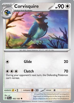 Corvisquire 165 - Reverse Holofoil SV02 Paldea Evolved - Uncommon