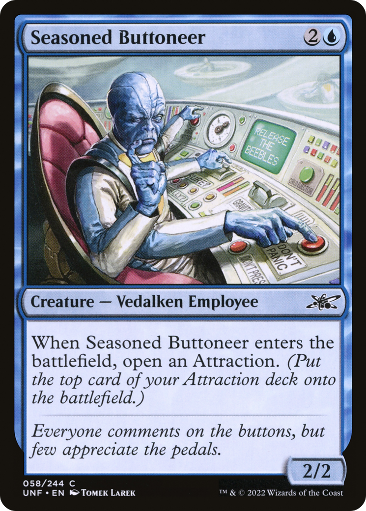 Seasoned Buttoneer (UNF-058) - Unfinity Foil