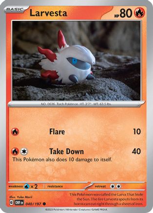 Larvesta 040 - Reverse Holofoil SV03 Obsidian Flames - Common