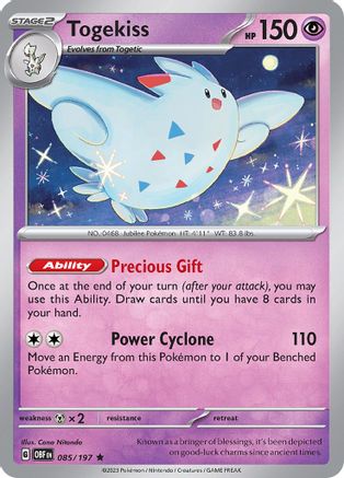 Togekiss 085 - Reverse Holofoil SV03 Obsidian Flames - Rare
