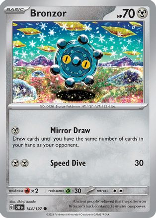 Bronzor 144 SV03 Obsidian Flames - Common
