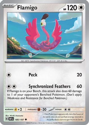 Flamigo 185 - Reverse Holofoil SV03 Obsidian Flames - Uncommon