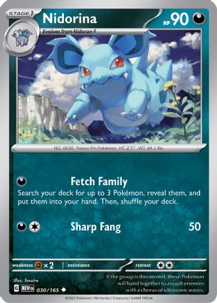 Nidorina 030 - Reverse Holofoil SV Scarlet & Violet 151 - Uncommon