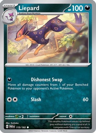 Liepard 115 - Reverse Holofoil SV04 Paradox Rift - Common